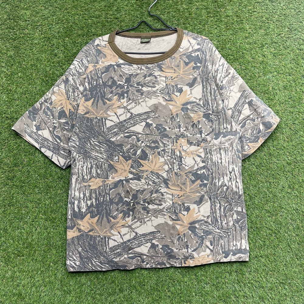 Vintage Spartan Realtree Shirt Mens 2XL Camo Hunting Michigan Camp 1994 USA 90s